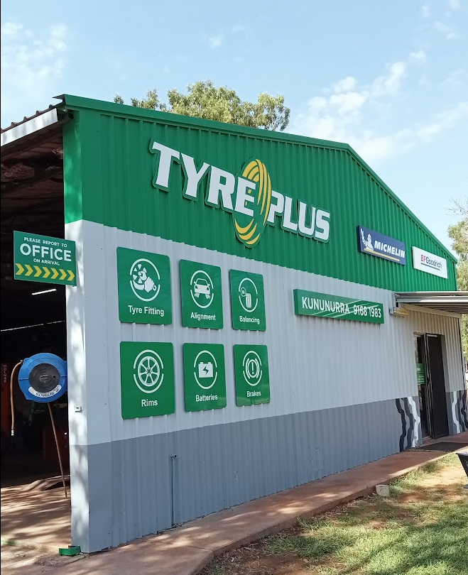 Tyreplus Kununurra workshop signage on Coolibah Drive