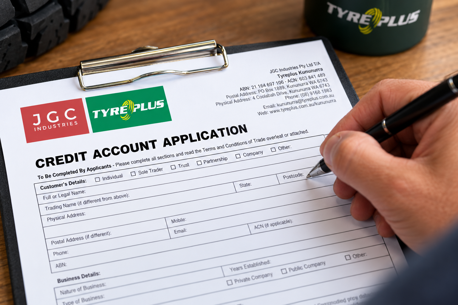 Tyreplus Kununurra credit account application form