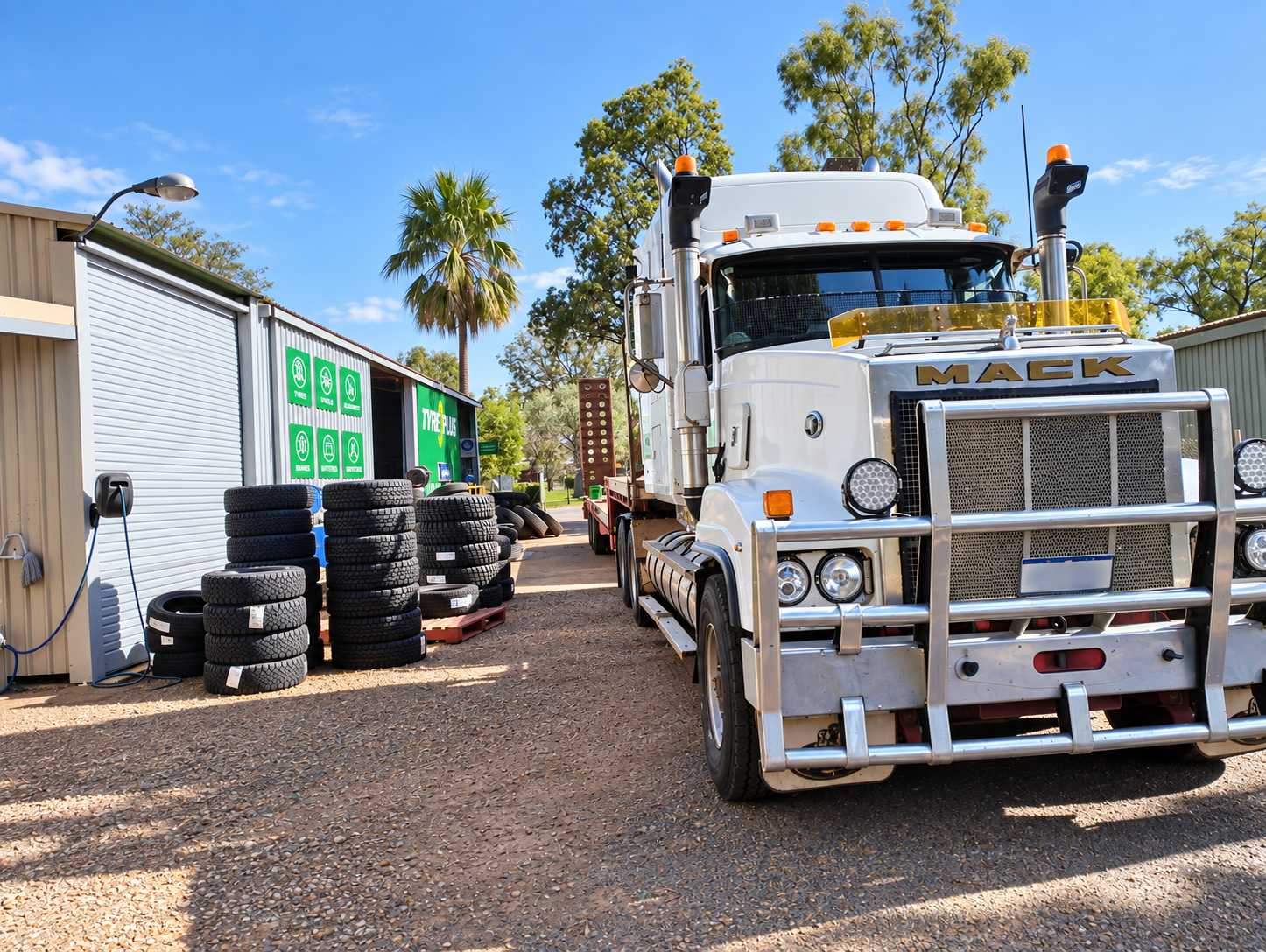 Mack truck at the Tyreplus Kununurra workshop